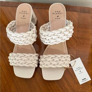 Qupid Cream Braided Heels